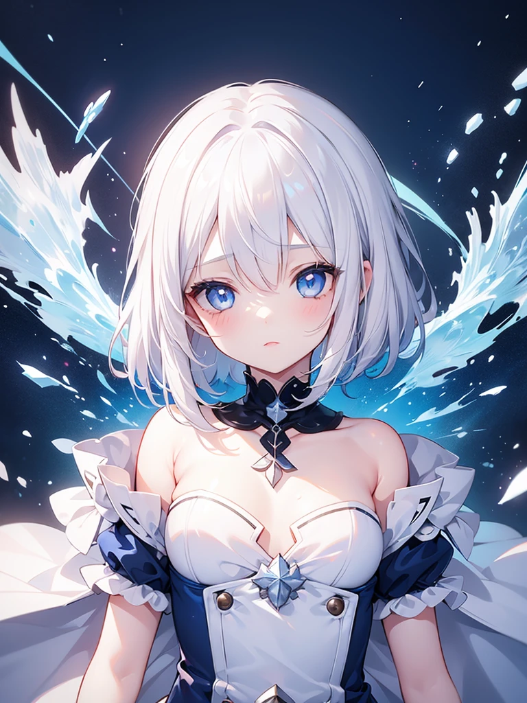 (best quality,ultra-detailed),(realistic:1.37),portrait,standing figure,exquisite facial features,sparkling silver short hair,perfectly shaped lips,mesmerizing eyes,centered composition,rule of third,detail description of the body,hentai theme,naked figure