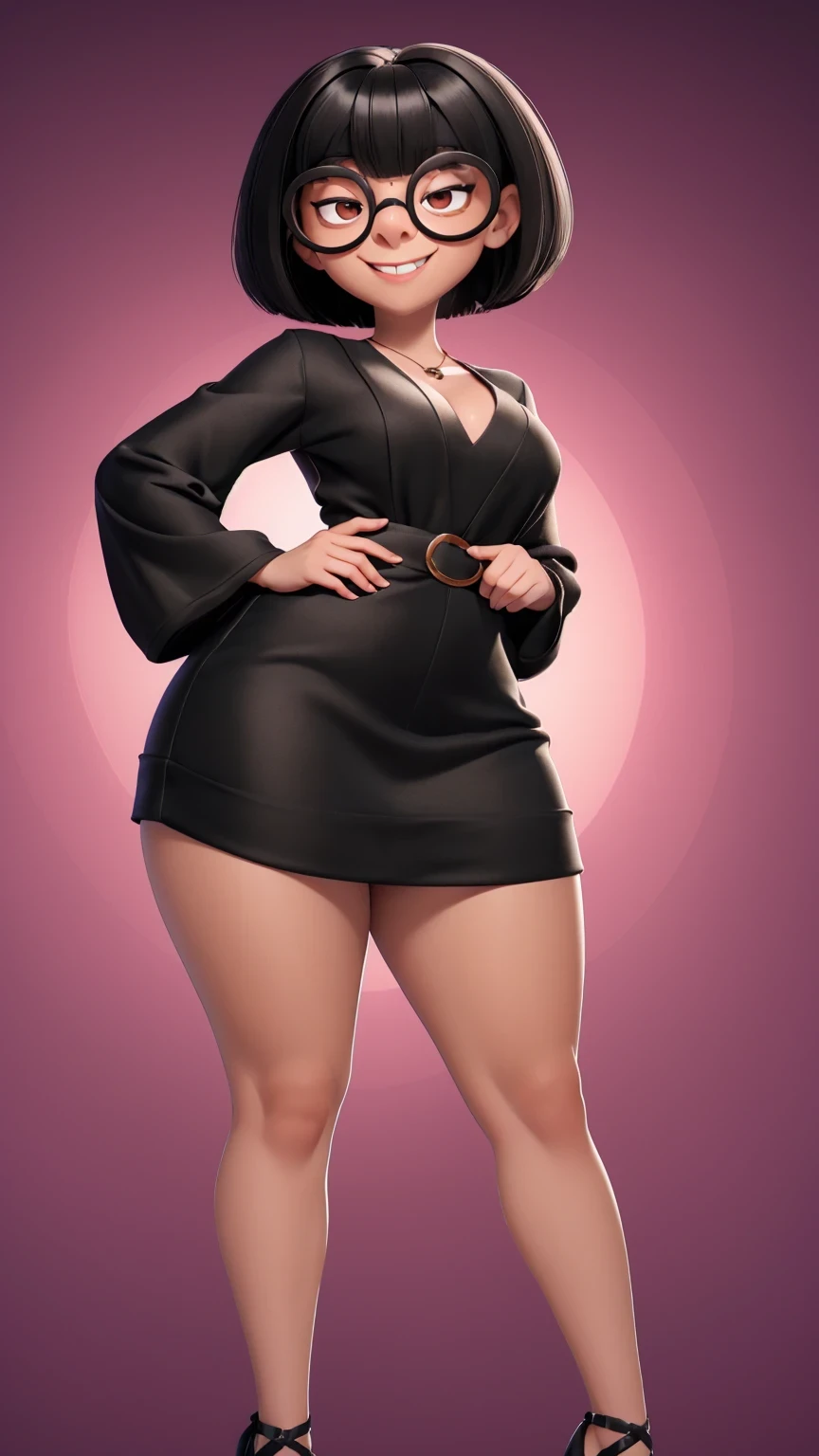 Full body photo of 1 beautiful woman, adult, big body, Voluptuous woman, (very long straight hair),( Brown hair), lined eyelids, makeup eyelids, coat turtleneck, scarf, neckline, (red sleeveless dress , black bag)dress highlighting her curves, huge butt Tempting , ringing, curvy hourglass figure,extra wide hips,small waist,,flat stomach,, oppai ratio, Tight skirt , high