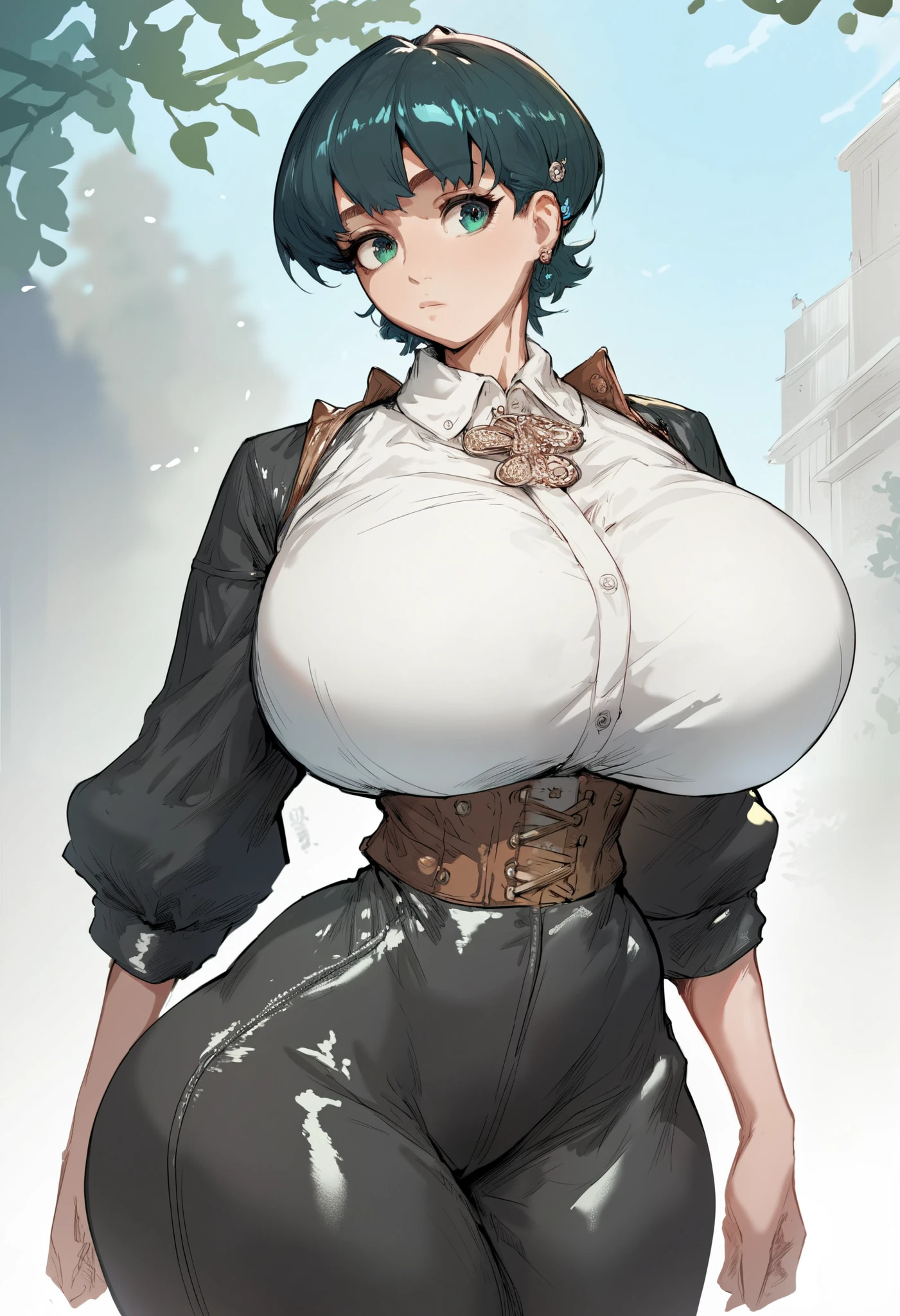 Sluttyoutfit, huge wide hips, huge breasts, thin waist, narrow waist, sexy woman, pose model, source_anime, anime_source, anime style, kunaboto style, score_9, score_8_up, score_8 