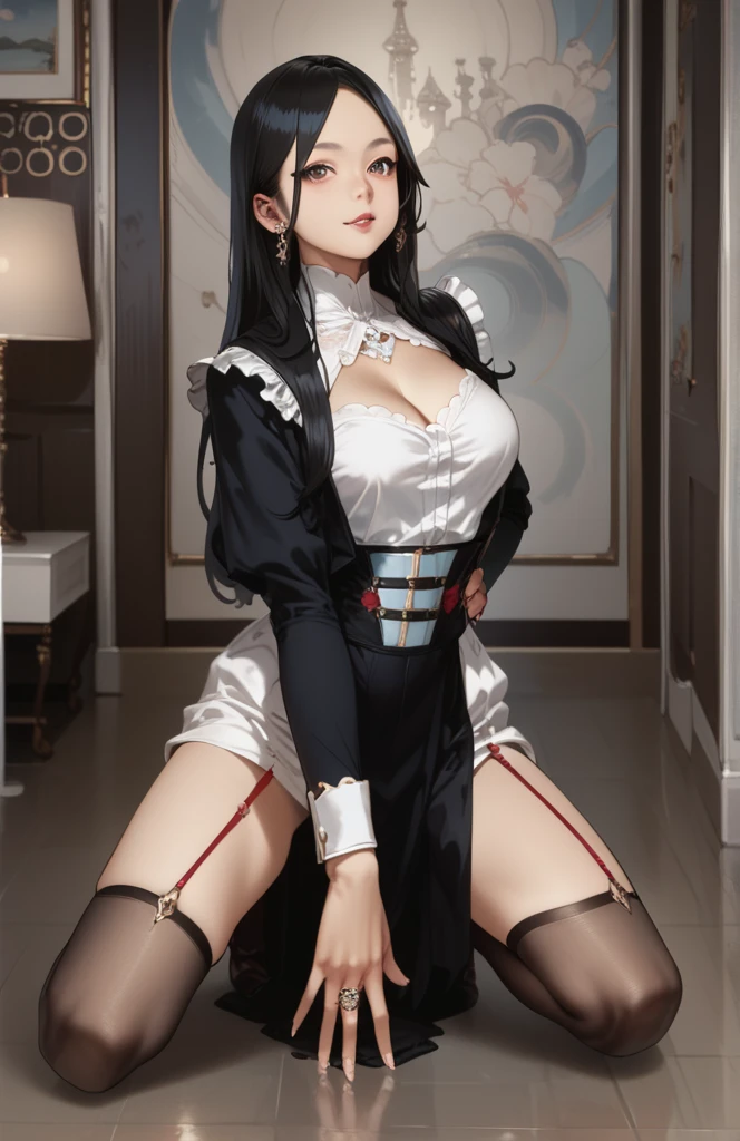 ((Best quality, 8K, Masterpiece: 1.3)), sharp focus: 1.2, beautiful woman with perfect figure: 1.4, slim belly: 1.2, ((layered hairstyle, room: 1.2)), (black lace bra) (big breasts, large and beautiful hard), (thin waist, upturned hips), (black patent leather coat, ziplock that opens all the way to the end: 1.1), (white T-shirt wet by rain, GUCCI), (hotel room, on bed, city outside the window, high-rise buildings), wet body: 1.1, highly detailed facial and skin texture, Detailed eyes, double eyelids, white skin, sexy, red pupils, woman's face is like a work of art, the facial features are perfectly balanced, symmetrical, her eyes are bright red, shining with wisdom and curiosity, (photon mapping, light energy transfer, physically based rendering, automatic white balance), (whole body), ((black transparent pantyhose)), ((bare feet)), (long leg proportions), (((upside view, looking from the bottom up))), (super long hair, messy in bed)