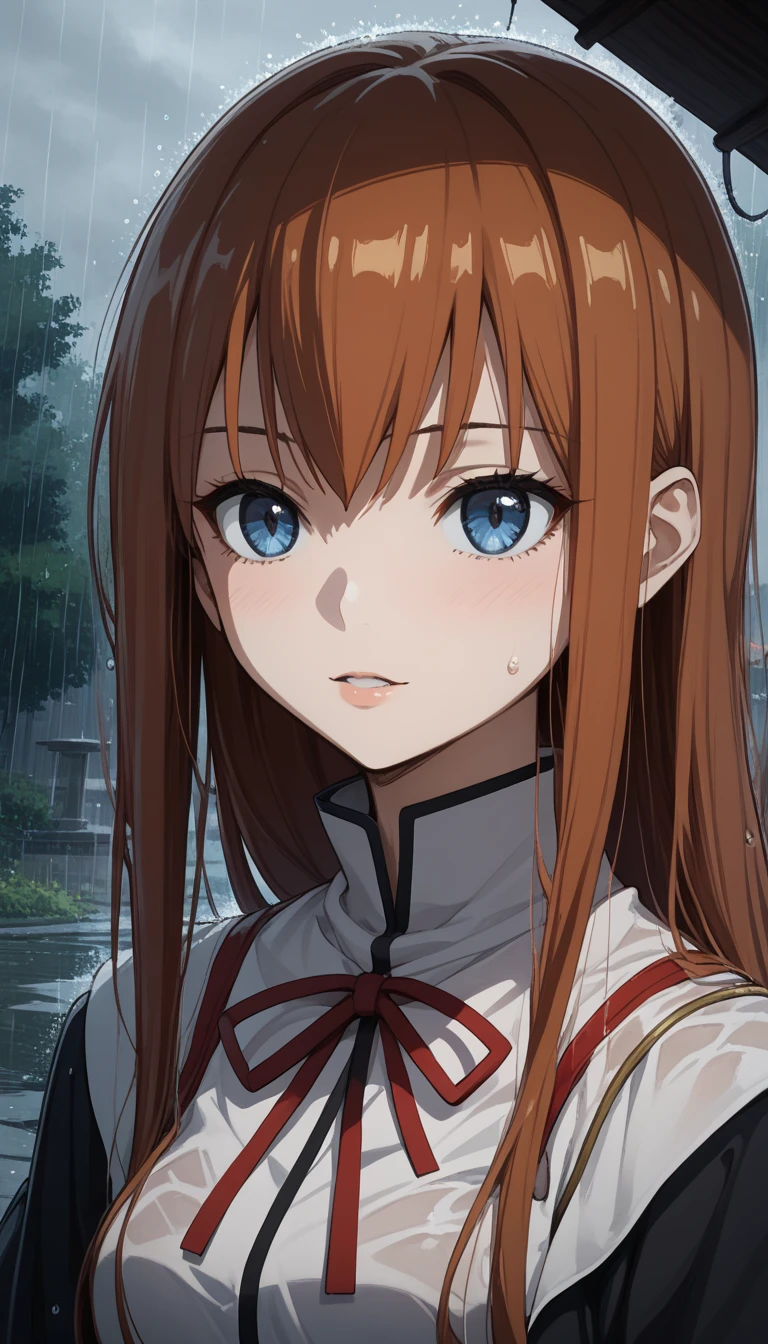 anime girl with long hair and blue eyes standing in the rain, seductive anime girl, female vampire knight, anime girl named lucy, female anime character, (anime girl), anime girl with long hair, attractive anime girl, makise kurisu, close up iwakura lain, an anime girl, anime visual of a cute girl, kurisu makise, чёрные чулки, миниюбка, стоя