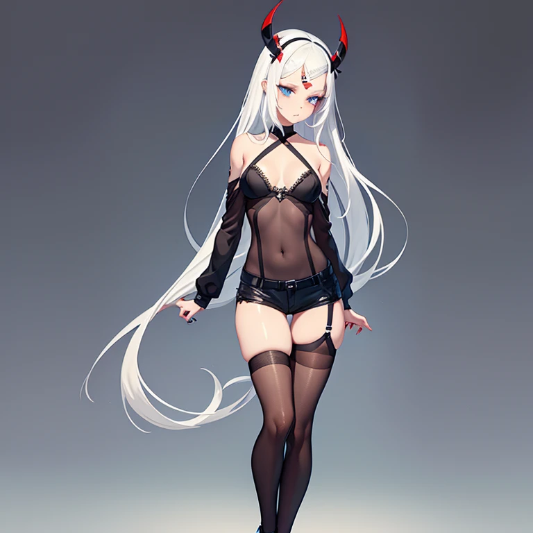1girl,small,solo focus,,glowing magenta eyes,colored sclera,white hair, long hair,(((pale skin,extremy white skin,hair over one eye))),, sharp teeth, open mouth,(((medium tits,glossy thighs,))),((white bra,hidden arms,white skirt,no shoes)),(((crying face))),hd,masterpiece,4k,halo pink,(((sealed in an ancient ruin at night with her hands and legs chained with chains, stuck to the wall, looking at the view,standing))),close on face