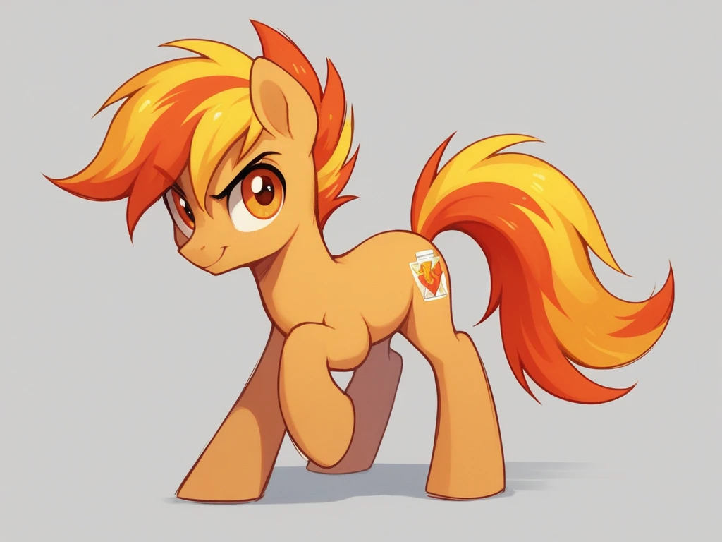 Earth pony, my little pony style, standing angrily, fighting pose, earth colors, 