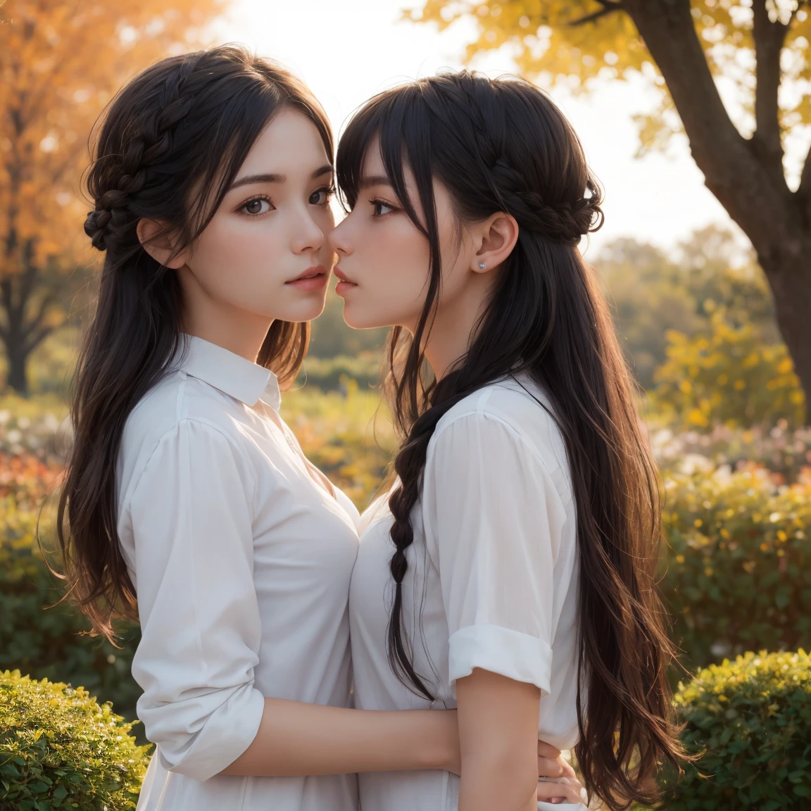 ((top-quality、8K、masterpiece:1.3))、Raw photography、From woman to woman、embracing each other、hposing Gravure Idol、((top-quality、8K、masterpiece:1.3))、Raw photography、kimono、Nipples are visible、Empty-handed kiss、embracing each other、profile、hposing Gravure Idol、((top-quality、8K、masterpiece:1.3))、Raw photography