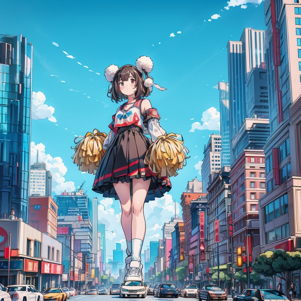 Shopping cart ride, background fireworks, school swimsuit, thick eyebrows, (huge backpack: 1.5), (dark skin: 1.3), brown skin, movie lighting, small, rabbit ears, (masterpiece), ((best quality)), (super detailed), glossy skin, full body anime girl, clean and detailed anime face, high resolution anime eyes, five fingers, textile shading, perfect human structure, perfect anatomy,