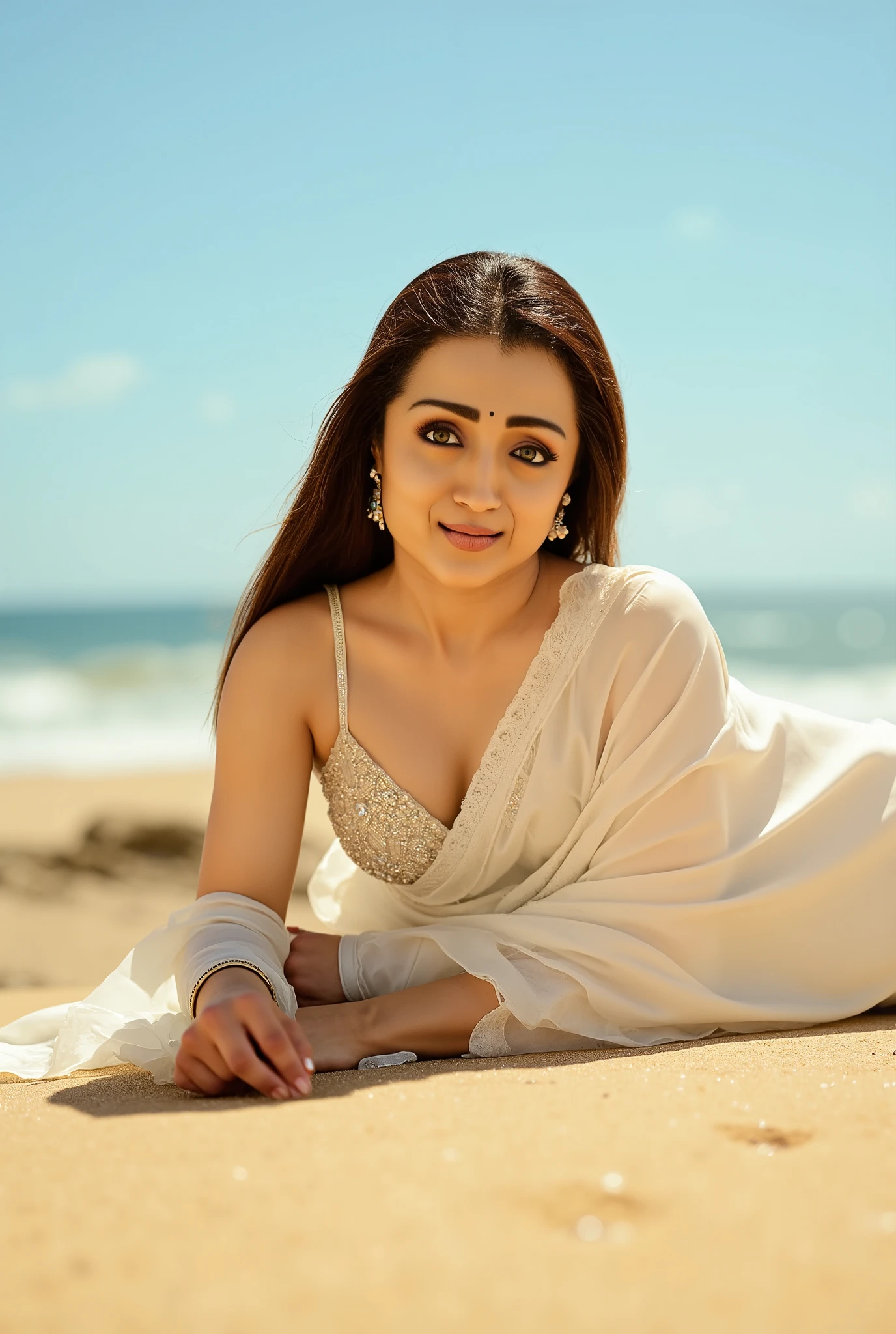 Trisha Krishnan in beach 