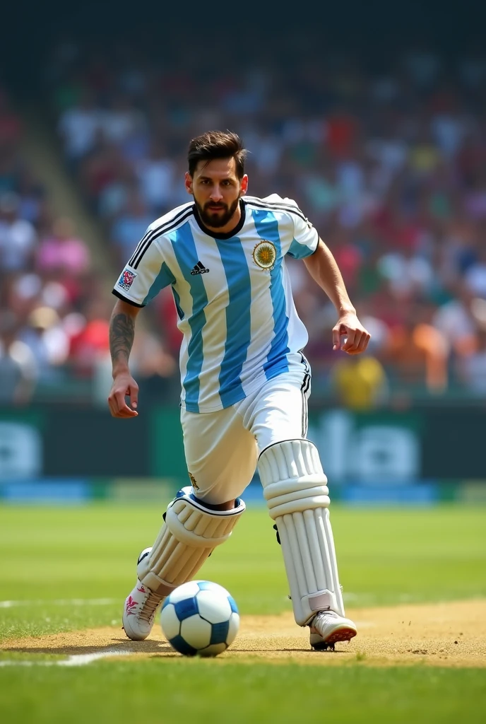 Messi playing cricket