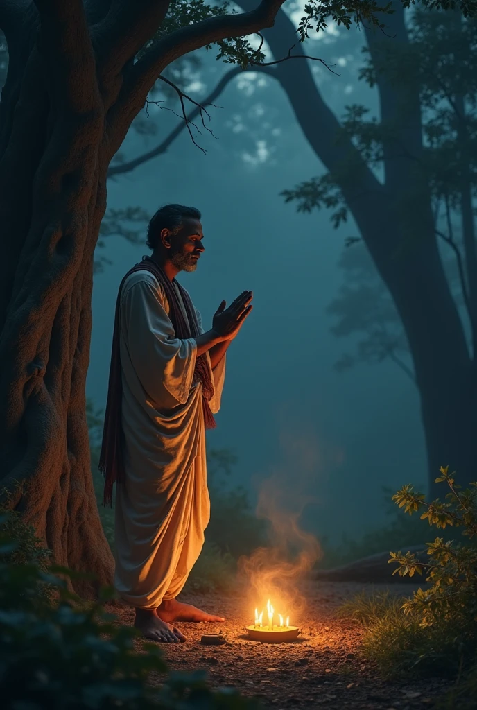 (photorealism:1.2), एक ब्यक्ति जो उदास बैठा हुआ है जैसे कुछ लोग देख रहे हैं और उंगली दिखाकर उसे लड़के को आपस में बात कर रहे हैं गांव का दृश्य है चंद्रमा की हल्की रोशनी है इंडियन एक्स स्ट्रक्चर मर्ज