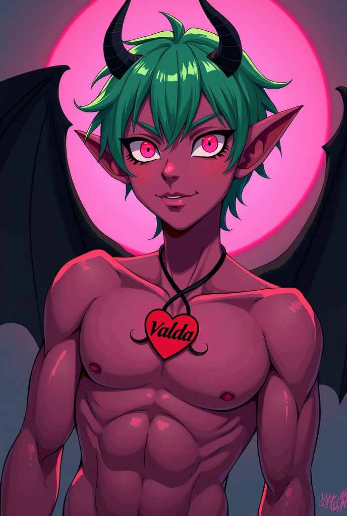 ((Best quality)), ((masterpiece)), (detailed), ((perfect face)), perfect proporcions, He is a handsome boy, 18 years old, he is cute, he has short pink hair, He is an angel, he is adorable, he has big blue eyes, he has angel wings, he smiles at the camera, there is a pink sky behind him, he has fantasy necklace, , red roses, he is sitting in a field of flowers, ((perfect face)) fullbody+ vampire ambience , naked, wearing thong, open legs