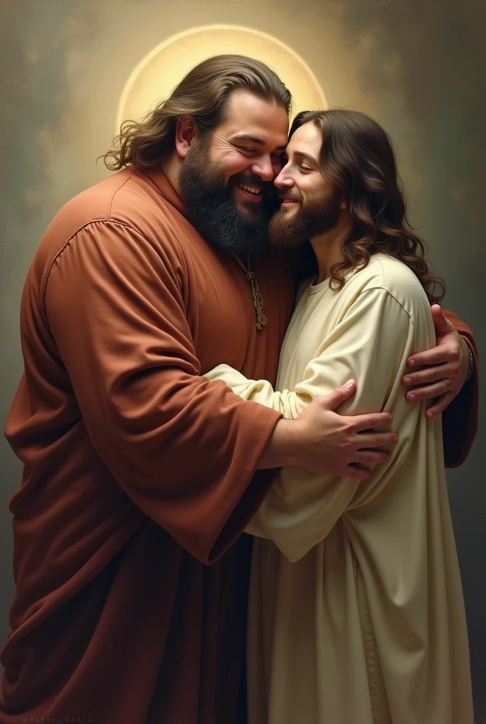 The man has curly hair, which may feel soft and smooth to the touch. His beard and mustache may feel coarse and slightly prickly, while his skin may feel warm and slightly rough. The man's eyes may be described as almond-shaped, with a subtle curve at the outer corners. His nose may be described as straight and narrow, with a slightly flared nostril at the tip. The lips may be described as thin and slightly puckered, with a natural pink hue.
In addition to these tactile descriptions, we can also describe the man's facial expressions and emotions. For example, the man has a smile on his face, which may feel warm and inviting to the touch. His eyes may be sparkling with joy or curiosity, and his lips may be slightly parted, revealing a hint of teeth. By focusing on these sensory and emotional aspects of the man's face, we can create a vivid and detailed description that can be appreciated by a blind person.