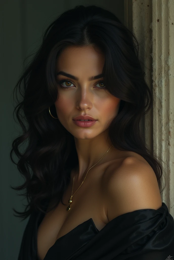 beautiful European 30-year-old woman, (confident look: 1.1), slim athletic body, short black wavy hair, realistic, highly detailed eyes , seductive pose , black eyeshadow, wearing nothing, in a luxury hotel dark makeup, fashionable artstation, Extremely detailed, fine details, complex, detailed facial features, sharp focus, smooth, aesthetic photorealistic, nsfw