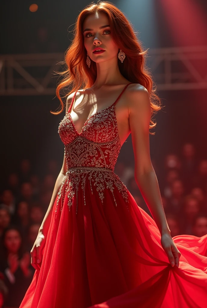 The world's beauty queen's bright evening dress