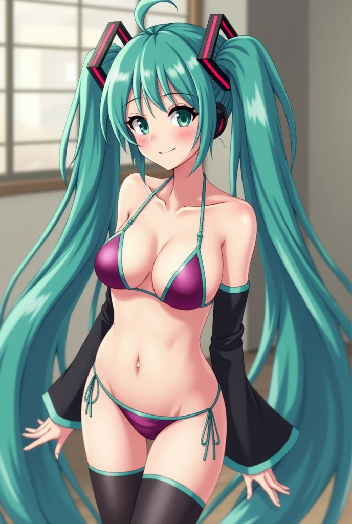 anime artwork <lora:trmswmst:0.9>, (pink trkmrswimsuite:1.2),leg garter on one leg , (strap:1.2), ((cowboy shot:1.2)), ((standing, )), ((arms at sides, )),, (((masterpiece, best quality, ultra-detailed, ray tracing))), deph of field, (perfect face, detailed face),shiny eyes, fair skin,((high quality face, soft skin )), (collarbone, cinematic light, cinematic shadow),, <lora:epsilon:0.7>, epsilon, ((aqua hair)), purple eyes, long twintails, cowboy shot, large breasts,pointy ears:0.8 . anime style, key visual, vibrant, studio anime, highly detailed