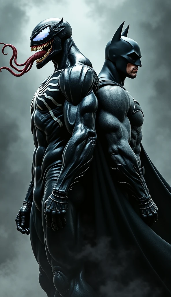 Black Mask、Muscle Man、black tights、white hair、Handsome、Cocked feet、arrogant、Red pupil、Bulge