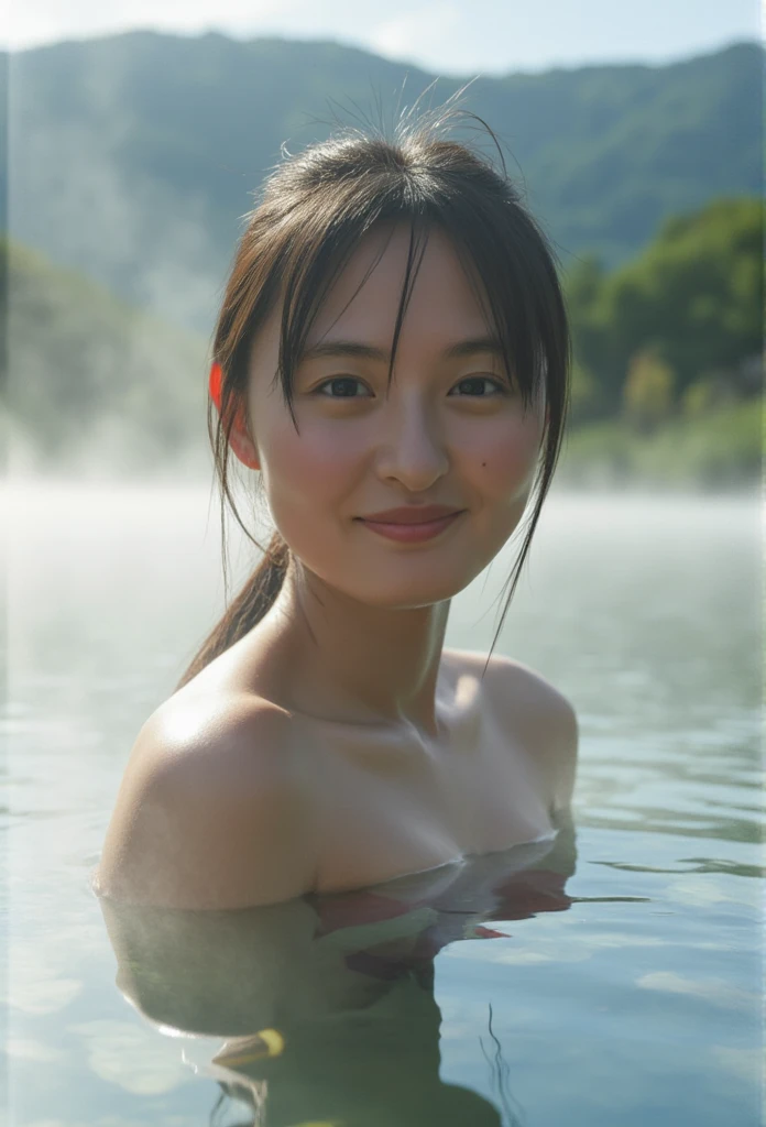  (( top quality 、masterpiece、、  super high res、  Award-winning works  )、(  naked girls:1.8)、(  accurate anatomy:1.1)、(Standing in a hot spring:1.2)、(  Look at me and smile  :1.1)、  super high res for bright and fair skin、The most detailed face、  super high res detailed face、  super high resの髪の毛、  super high resの煌めく瞳、  A beautiful face is drawn in every detail、( Blurred Background:1.1)、Very bright and vivid、 beautiful Japanese actress's face 、(  Hot springs are blessed with nature  , It's deep in an unexplored mountain :1.1)、Perfect and accurate onsen、(White thick fog:1.2)、Hot spring steam  、 Completely naked:1.6、  small breasts、Nipples:1.8
