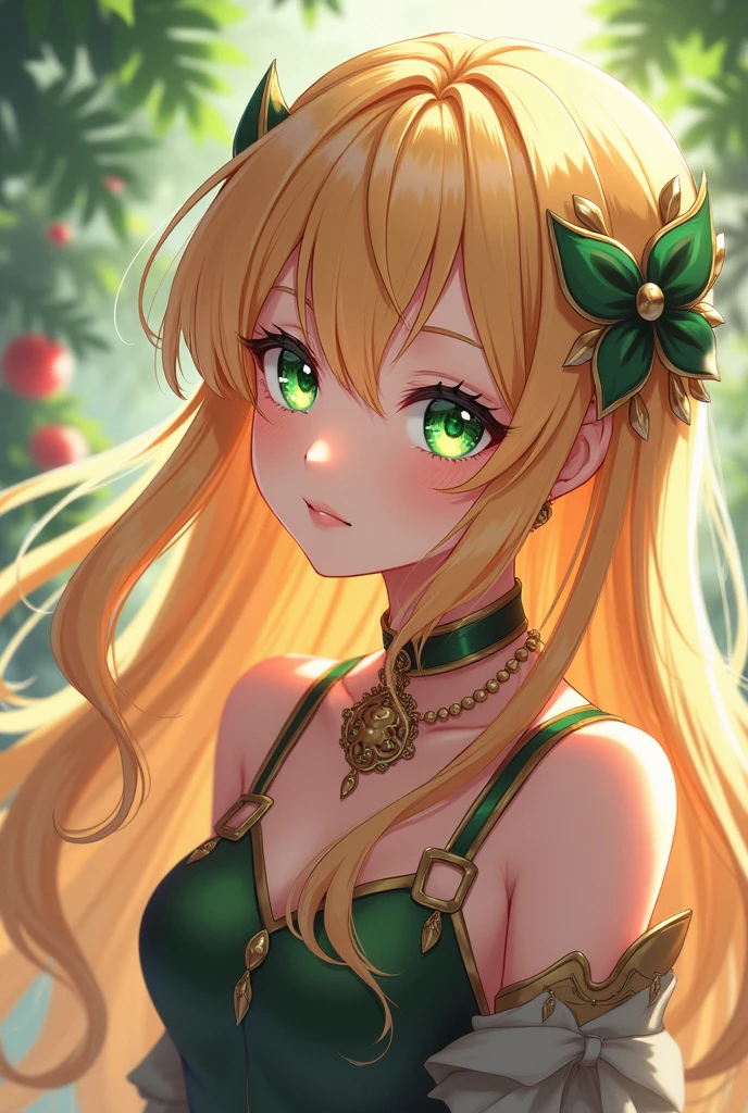 An anime girl with green eyes and blonde hair sitting at a table., Beautiful Anime Girls, Cute anime waifu in a nice dress, Anime Goddess, Cute Anime Girl, Enchanting anime girl, Beautiful anime portraits, Cute girl anime visuals, Attractive anime girl, Beautiful Anime Woman, Detailed digital anime art, Lori, Beautiful and attractive anime woman, Cute Anime Girl