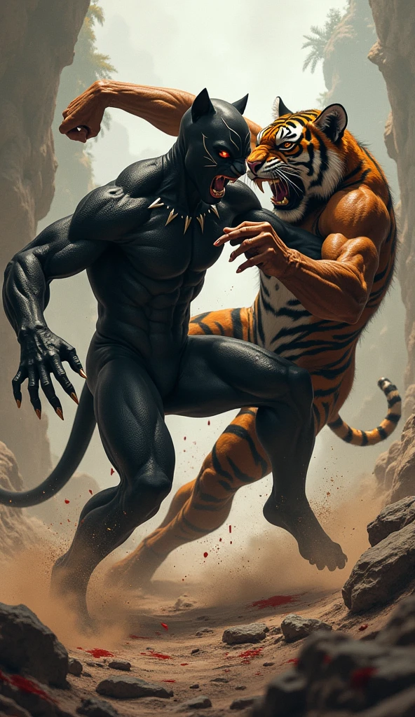  black panther kill by lion and blood flowing