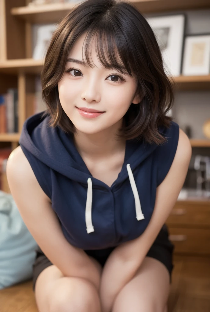 closeup shot , Best picture quality (8K, high resolution, Masterpiece: 1.2), super detailed, 215 Short Hair, 16-year-old woman,
situation: While searching for treasure in an old mansion、A scene where the treasure chest you found suddenly turns into a mimic。
clothing: Explorer Style(Adventure Hat、Best、boots)。
angle: With the dimly lit room of the mansion in the background、A wide-angle shot of someone discovering a treasure chest。Close-up of the moment the treasure chest is opened、Capture the surprised expression of your mimic。Shows the action of escaping from a mimic。
Close-up of face
, random cute pose ,big eyes ,Puffy eyes , Heart Pupil, blush , huge shy smile , salute