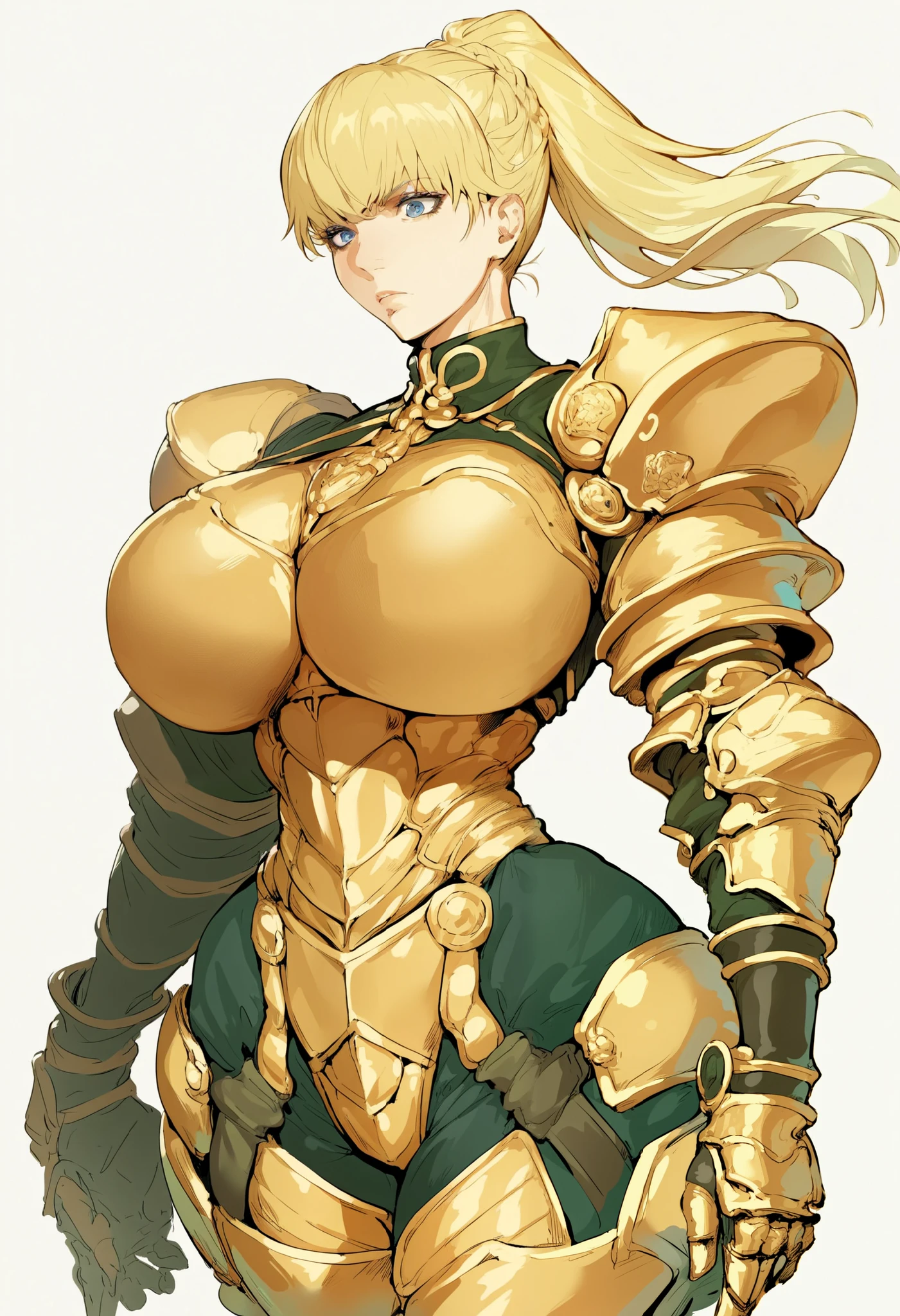 Sluttyoutfit, huge wide hips, huge breasts, thin waist, narrow waist, sexy woman, pose model, source_anime, anime_source, anime style, kunaboto style, score_9, score_8_up, score_8, Micro armor, claudia levantine 