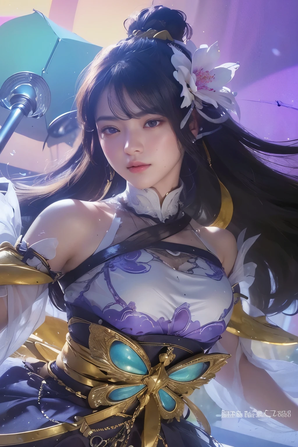 Top Quality, Masterpiece, Ultra High Resolution, (Photorealistic: 1.4), Raw Photo, 1 Girl, Black Hair, Glossy Skin, (((Ultra Realistic Details)), Portrait, Global Illumination, Shadows, Octane Rendering, 8K, Ultra Sharp, Intricate Ornaments Details, realistic skin, sweat effect,very intricate detail, realistic light, CGSoation trend,