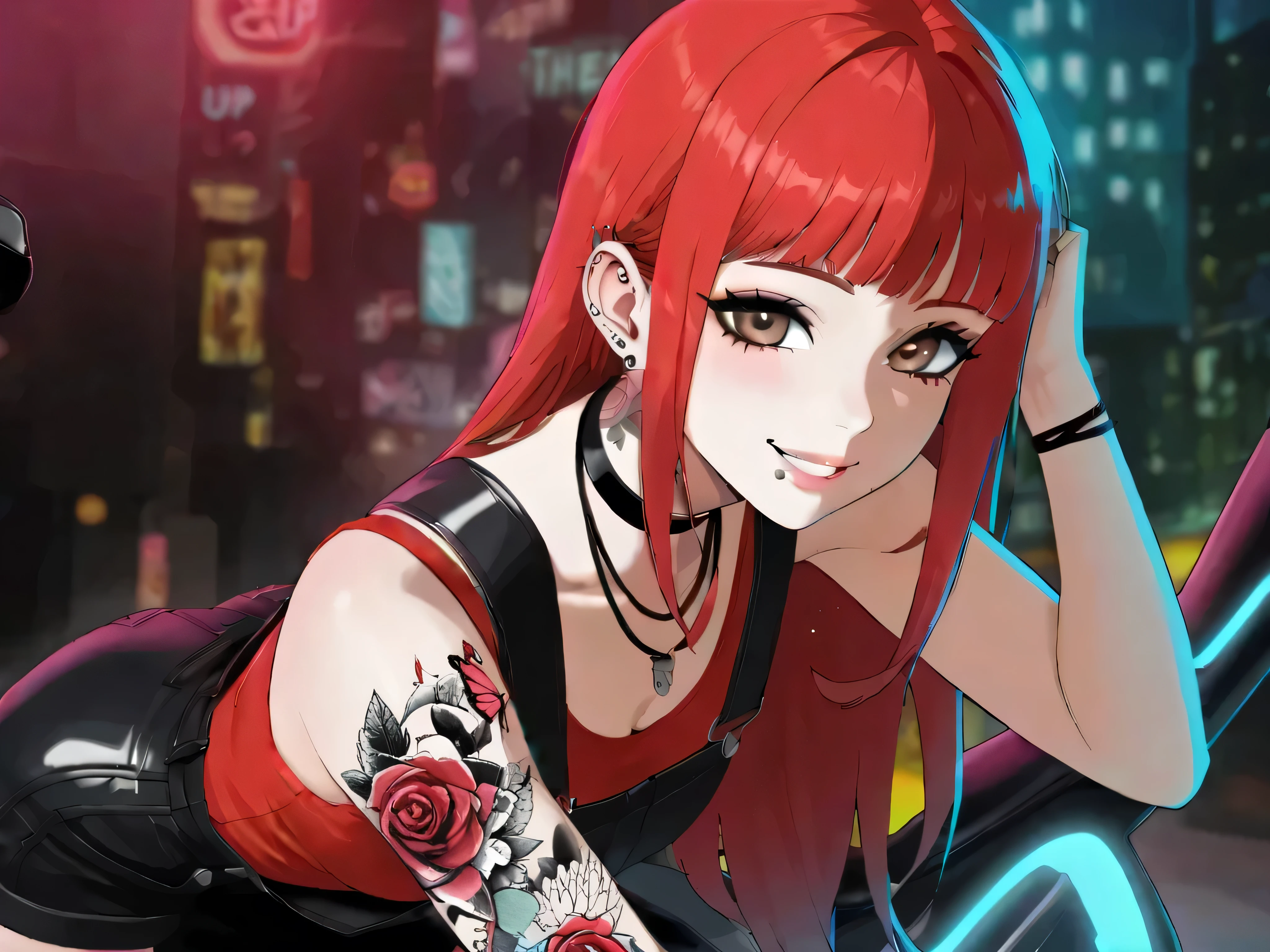 add rose tattoo with guns and swords and a butterfly