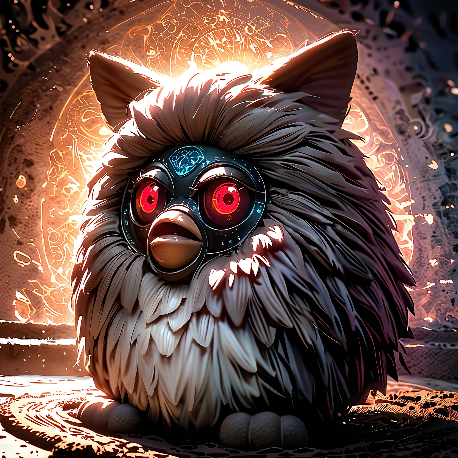 furby,from front.simple background, BREAK .quality\(8k,wallpaper of extremely detailed CG unit, high resolution, top-quality, top-quality real texture skin, hyper realistic, increase the resolution, RAW photos, best quality, highly detailed, the wallpaper, golden ratio, high saturation realism, vibrant colors, dramatic lighting, persuasive storytelling, atmospheric scenery, captivating visuals, intricate details, strong emotions, dreamlike world\)