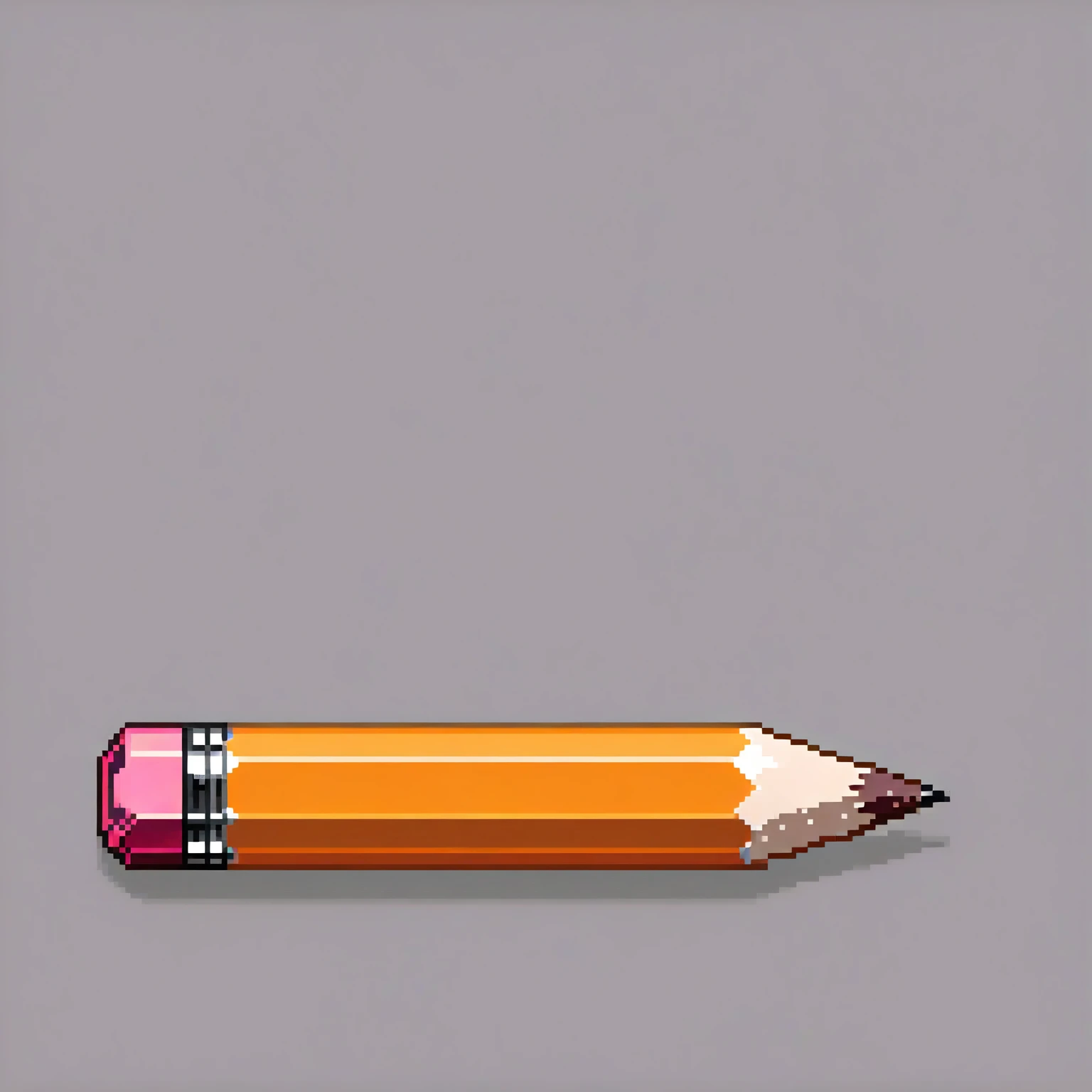 Orange Pencil, 8bit, pixel art