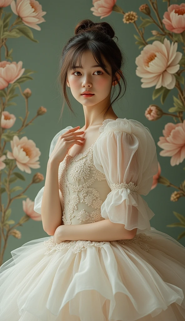 ((background only)),Overhead shot,(((masterpiece))), (((Highest quality))), ((Super detailed)), ((非常にdelicateで美しい)), (最高masterpiece:1.4),delicate,8k,((Frills:1.5))((Beautiful layered tulle wallpaper))((Generate cloth only:1.4)),(Zooming in on the tulle fabric that fills the entire screen:1.4)Collage fabric,ghostwhite,Lots of tulle,Fairy tale,ribbon,Pearl ornament,Glitter ornaments,doily,(Shabby chic),Cute atmosphere,Soft atmosphere