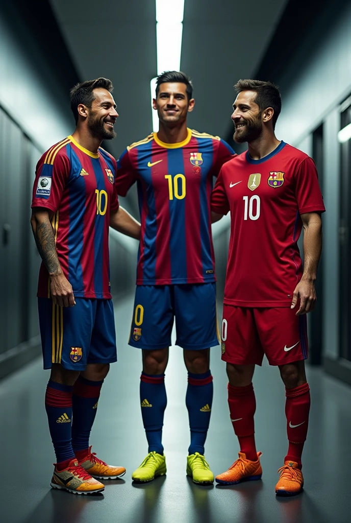 A drawing of a  looking at a wall with a picture of Messi and Wai wearing the Thai national team shirt.