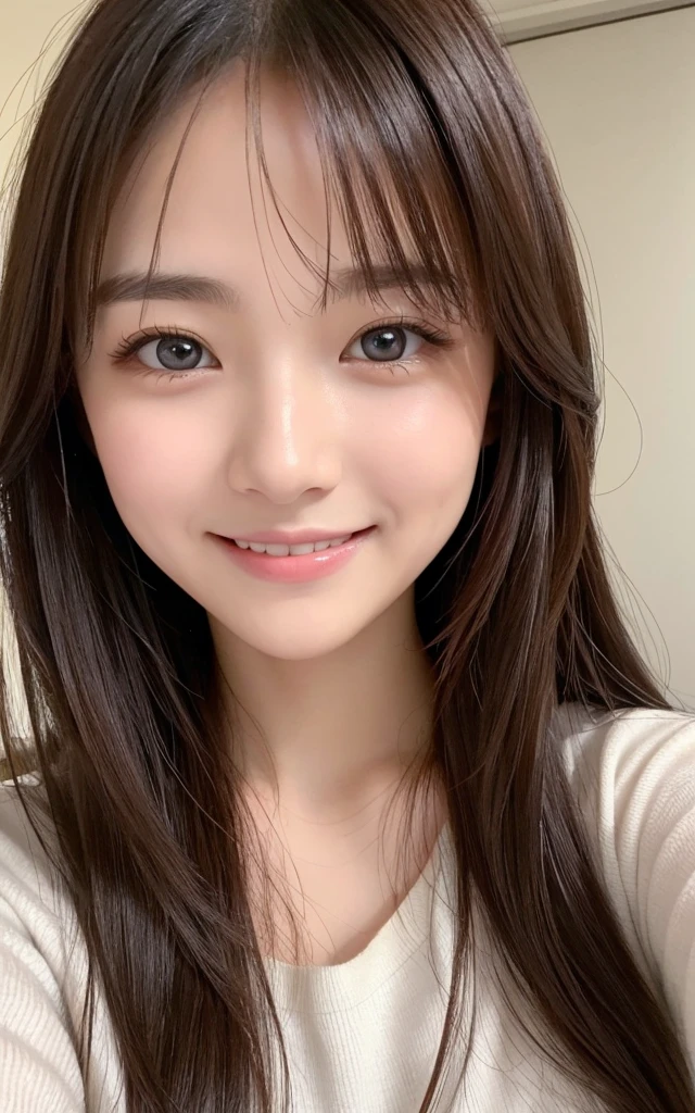 (masterpiece:1.3), (8k, Realistic, RAW Photos, Best image quality: 1.4), 20-year-old girl、(Random Hairstyles:1.2)、Highly detailed face、Attention to detail、double eyelid、Sharp focus:1.2、Beautiful woman:1.4、Light brown hair、Highest quality、masterpiece、Ultra-high resolution、(Realistic:1.4)、Highly detailed and professional lighting、Brown Knight、thin、Big smile、Long black hair、Deadly position、Beautiful Skin、Random Pause、Shiny Hair、彫刻modelのポーズ、White swimsuit、model