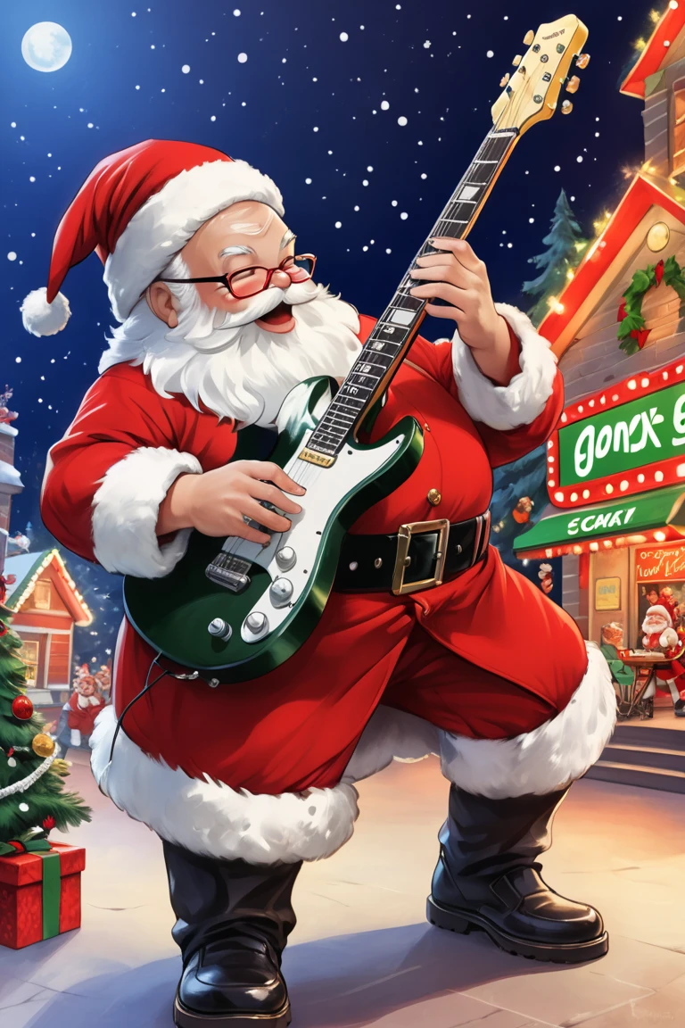 score_9, score_8_up, score_7_up, score_6_up, masterpiece, best quality, santa claus, on stage, rock and roll, holding electric guitar, ccsanta