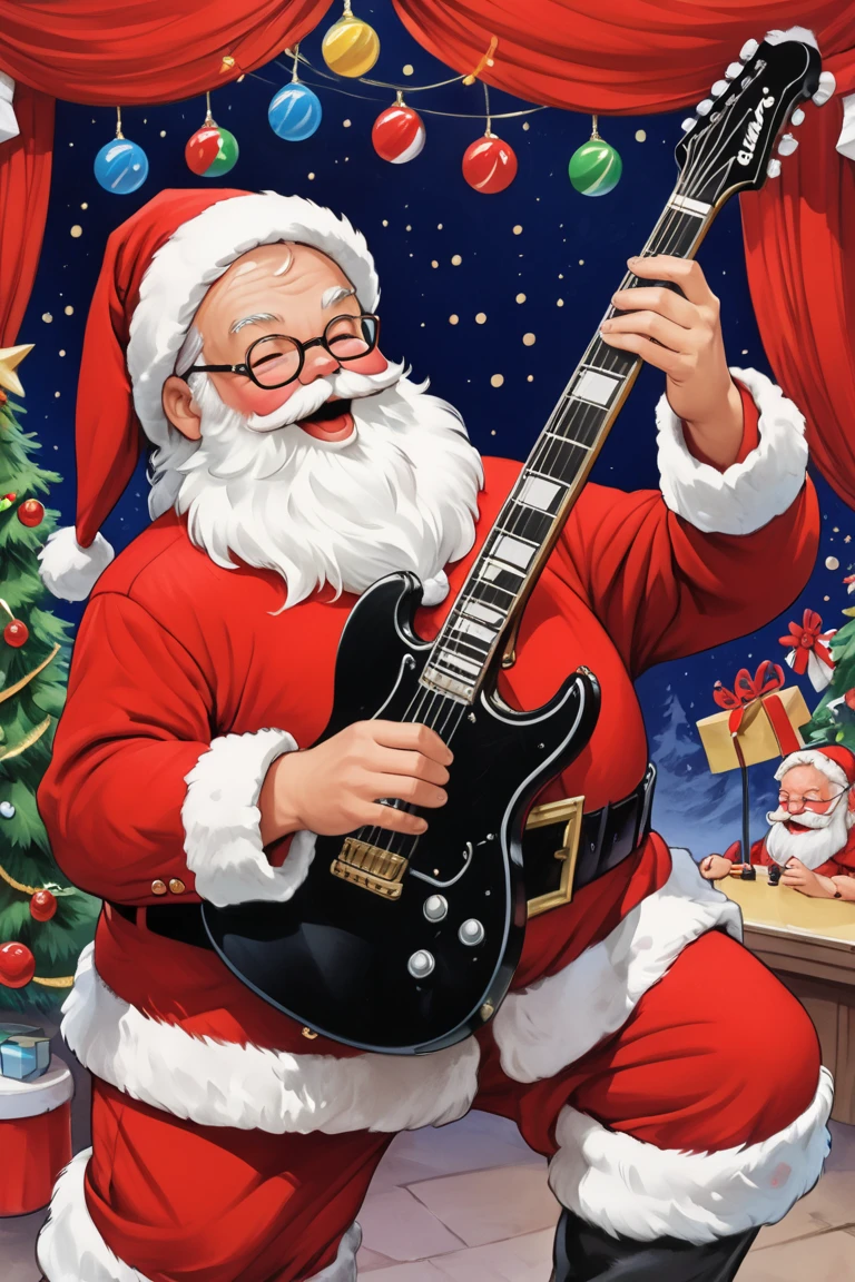 score_9, score_8_up, score_7_up, score_6_up, masterpiece, best quality, santa claus, on stage, rock and roll, holding electric guitar, ccsanta