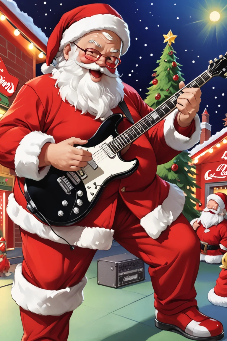 score_9, score_8_up, score_7_up, score_6_up, masterpiece, best quality, santa claus, on stage, rock and roll, holding electric guitar, ccsanta