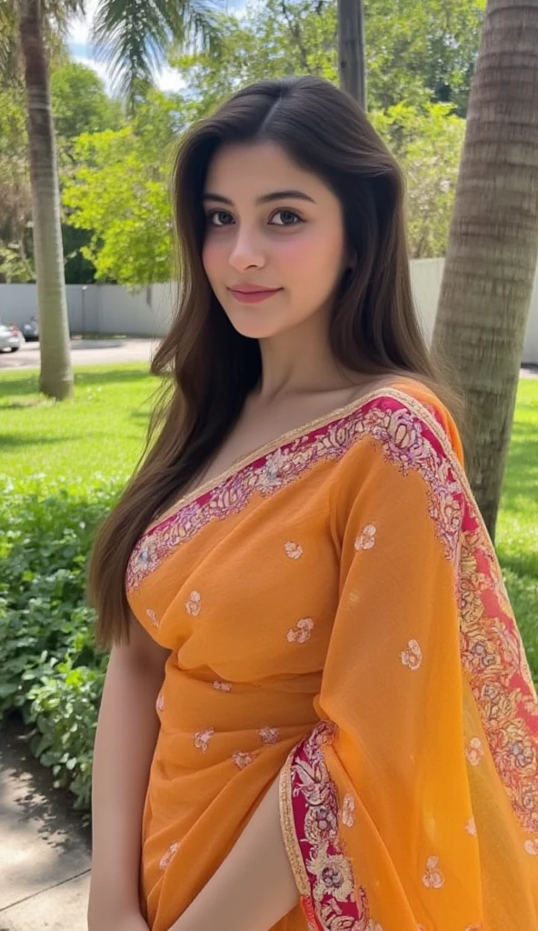 Cute, beautiful woman, full body view, saree,