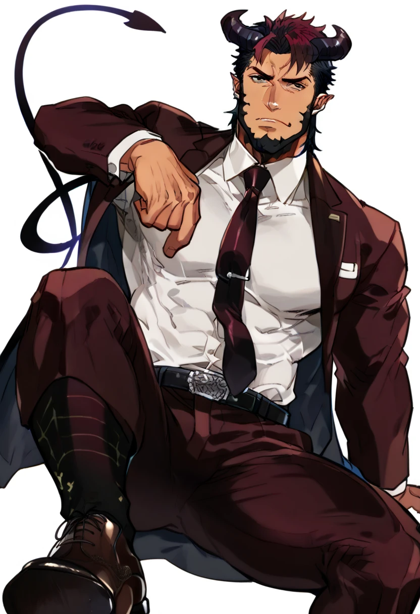 (masterpiece, best quality: 1.2), Solo, nsfw, male focus, 1boy, sukuna, tattoo_On_his_face, male, full bodyesbian, Red Leather jacket, Black Leather shirt, Leather pants, red Leather waistcoat, red Leather tie, Leather Gloves, Bulging muscles, A pink-haired, cow boy shot, 8K, super detailing, hands on penis, large erect penis over 10 inches length and 3 inches width, tight leather suit, inside the house,
