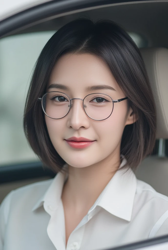 Thai woman with smooth bob hair, white skin, beautiful skin. Outwardly, she behaves cheerful and a serious woman at work. She has a youthful appearance for her age and maintains her charming shape and beauty even after giving birth to Kotomi. I wear glasses when driving.