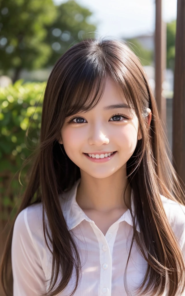 6 years old、smile、stare、