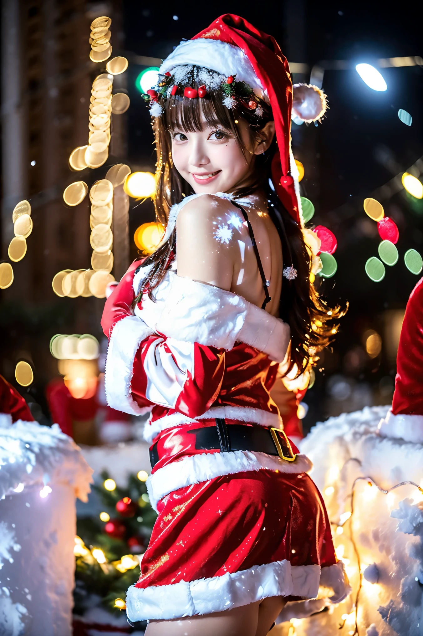 Santa Claus　Costumes　Beautiful breasts　beautiful abdomen　Beautiful crotch