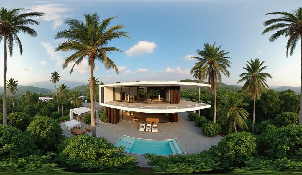 HDRI panoramic view of TOK, a modern house, Vietnam