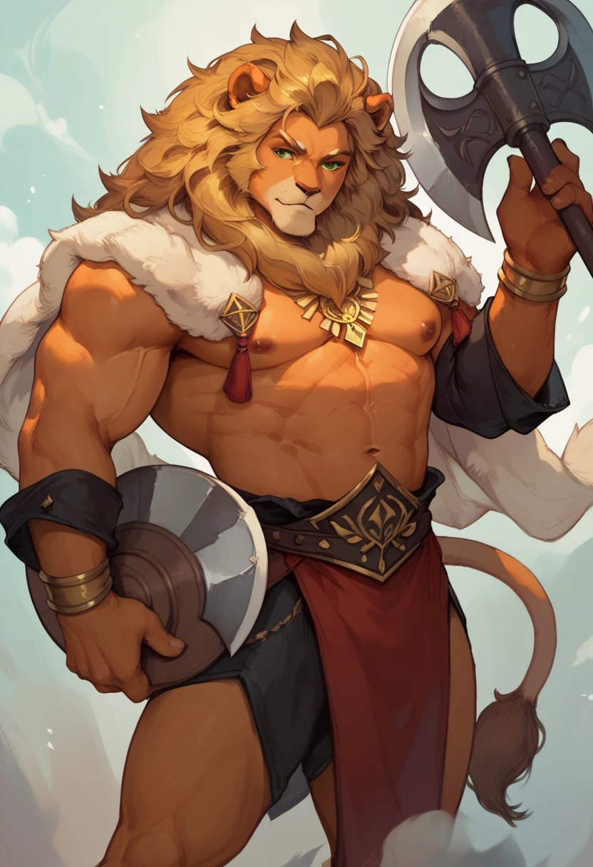 Illustration of Leon the Lion with a strong body