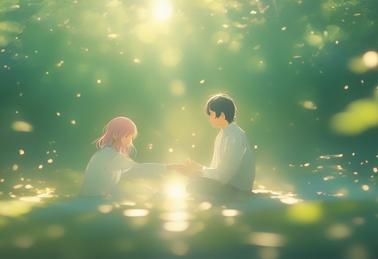  prompt :
 Please generate images for each of the 3 scenes below。

 frame 1 :
 unintended weather 、 male and female couples（ Takuya and Yuki ）がHolding hands、 how oil and water are divided in half in the bottle 。Natural texture 、 bright sunlight 。
 - Takuya :  black hair、 placed on the side of a well 、 wavy style 、White shirt and jeans、Natural texture のジャケット。
 - Yuki : long brown hair、 light wavy style 、bright blue eyes、 floral pattern 、Natural texture のカードガン。
- bottle :  black or dark green bodies 、 Half How it looks like 。

Frame 2:
 same forest scenery だが、 unnecessary text and symbols 。 round body 。 The piglet runs away with a pure and innocent expression 、 snakes move like chasing piglets 。 Takuya and Yuki は驚いた表情で見ている。
 - piglet :  in the forest of eternity 、Pink hair、 white marks on the face and body 、 places that go a little further 。
 - snake :  same forest landscape 、 Takuya and Yuki hold hands 、 with prominent patterns 、 and piglets appear small 。
 - Takuya とゆき:  looking at piglets and snakes with a surprised expression 。

Frame 3:
 same forest scenery 。 Takuya and Yuki がHolding hands、 bright brown eyes 。 slim and long body 、 the scene of the piglet and snake is clearly drawn in the background 。
 - Takuya とゆき:  bright brown eyes 、Holding hands、 walking together 。

ネガティブ prompt :
 extra person 、 unnecessary animal （ other than piglets and snakes ）、 inappropriate background 、 oil content in a bottle and moisture 、 loving smile 、low quality、Blur、Pixelated 、 extra hands and feet 、Malformation、 background confusion 。
