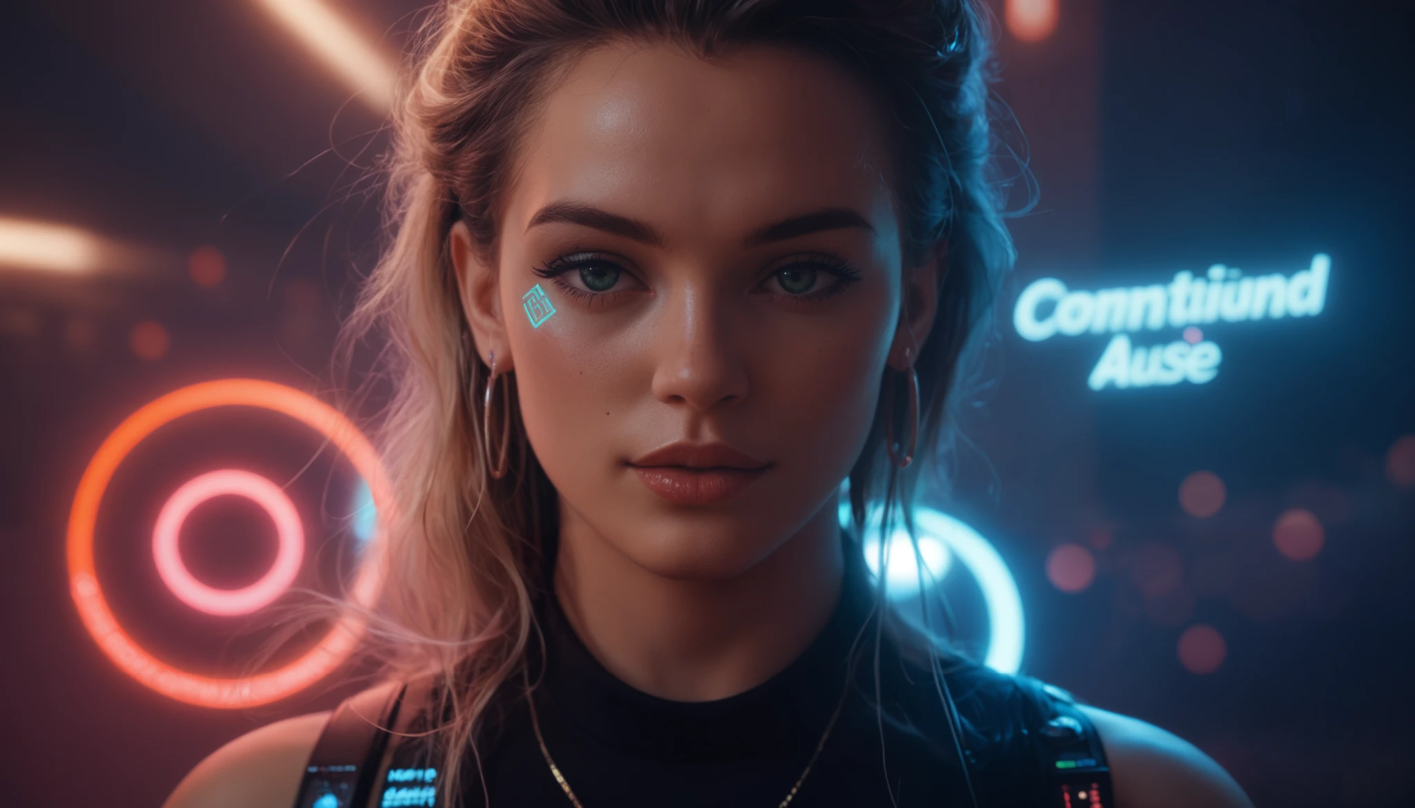 A woman with a necklace and a necklace around her neck - SeaArt AI