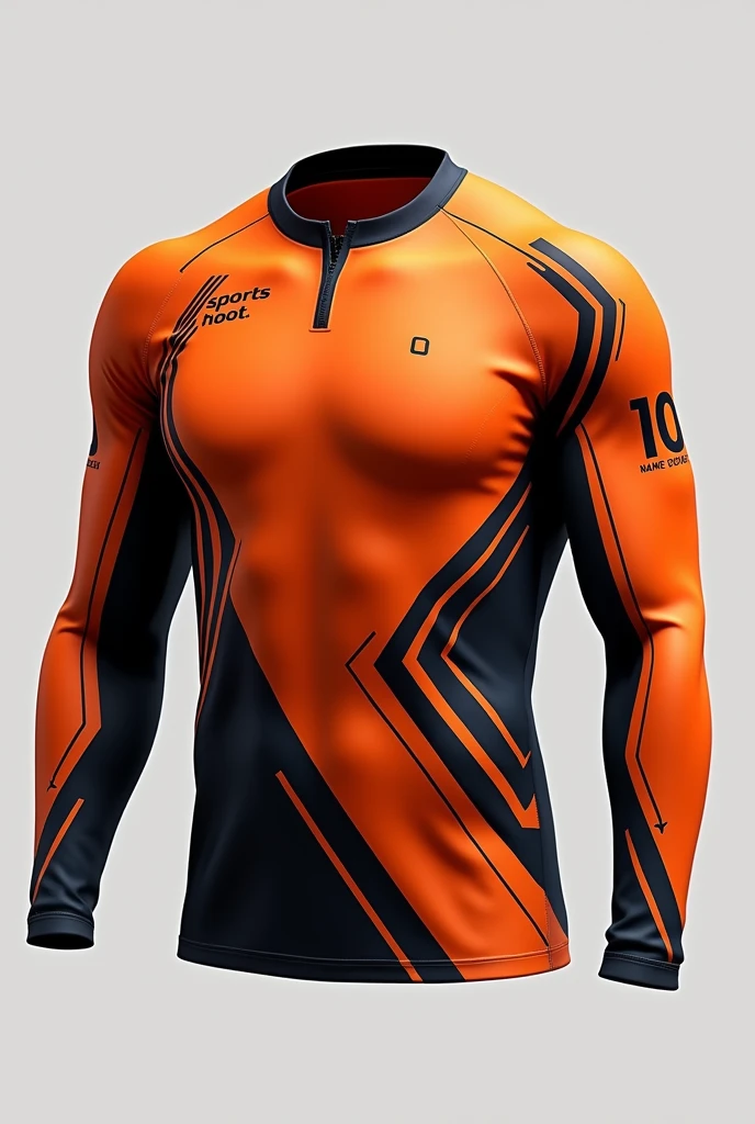 A long sleeve UV shirt in black with a yellow gradient