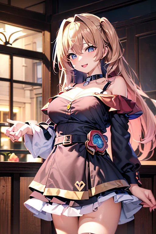 最 High Quality 、 highest image quality taken by Ki、​masterpiece、With a girl((18 years old、Black and red dress、 best bust 、、Blonde、poneyTail、silverblue Eyes 、 open their chest wide 、 On、 happy、smile、 Gold Accessory 、I&#39;m a little drunk、 wine glass、 sits on a chair)） High Quality 、 visual art、 Background and ((Morning cafe counter ))、A small cafe in the woods.   A stylish cafe with a terrace nestled quietly in the woods.   Starting with delicious coffee 、 where the colors shine visibly  .,  cake,  sandwich , And spaghetti .  The smile of the clerk wearing an apron is very nice .、Very popular with customers.effect///Fluffy pastel colors.Thin brush, Soft and wonderful, pastel, Fluffy, ( Extremely Wonderfully Beautiful ), ( perfect details )、(pastel color),Soft texture:1.2.(masterpiece, 最 High Quality ), ( Fine and Beautiful Eyes ), ( detailed eyes and faces ), the color is also visibly shining ,  moody atmosphere , Subtle Highlights ,(( Sparkling Eyes and Contagious Smile )), beautiful illustration, 最 High Quality , cute girl,  Len bedroom with sparkling eyes and a smile that resonates with the heart , pastel color ,  silver hair long hair,  rabbit plush toy,  Bright Lighting, Pale Pink and Blue Eyes 
