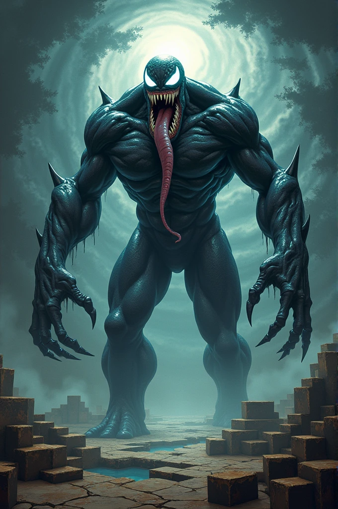 flexing,(venom:in black skin suit,venom head:1.5,black symbiote),(((nude:black slime latex body suit,full body black latex suit,))),crotch close up,hand on hips pose,sweat:1, best quality, (((in a black slime cave background))), detailed background, muscular male, big muscles,chunie(anatomy), (,by chunks by ross ,by null-ghost, by thebigslick, by darkgem, by honovy),cinematic light
