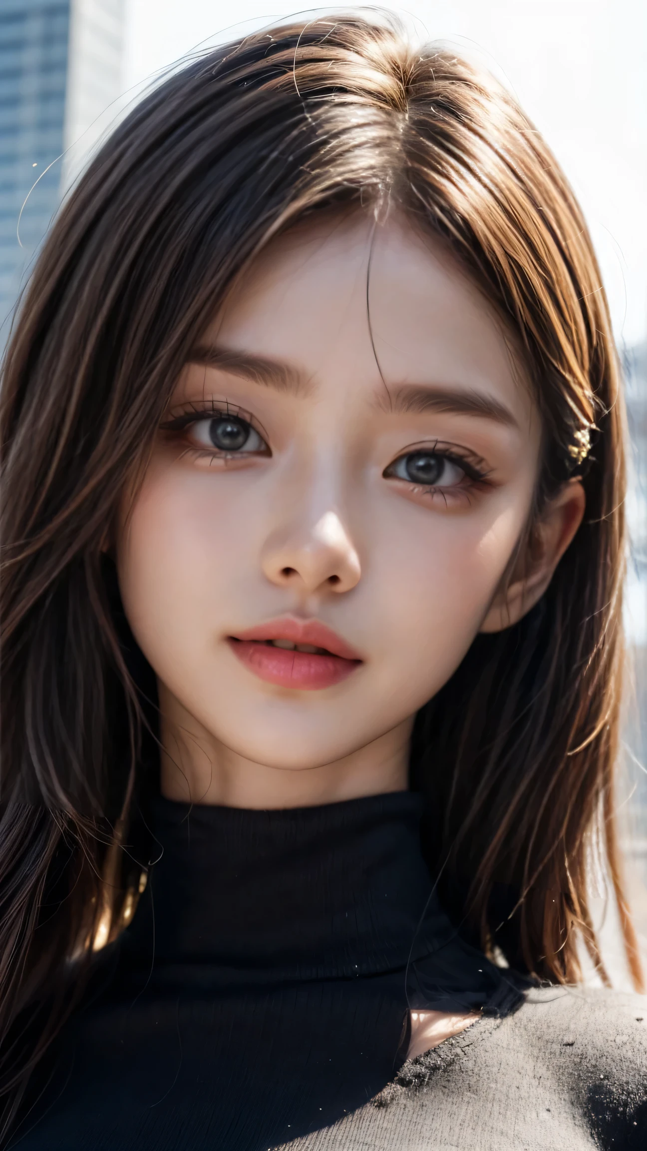 masterpiece, 8k,  Award-Winning Photos , photo realistic ,  realistic , Very  Details,  super high res, Ray Trakun, ///1 person, ( turtleneck),  knight , Blurred cityscape of South Korea,  most beautiful, 20 years old, ( sexy, Japanese Beauty), Look at me and smile , ( blonde hair :1.2,  cool disheveled hair ,  long wave hair:1.05), ///  Human Details Shiny Skin ,  colored contact lenses 、 Completely-valid, lipstick,  High Saturation Eye Shadow ,  details skin, Beautifully  Details face,  RAW photo, ( top quality ,  Details:1.3),  top quality , (Very  Details), Hyper  Details, (Delicate and  Details), (Complex Details), (Cinematic Light,  top quality  Backlights),  super high resの顔、 super high resの髪、 super high res sparkling eyes,  super high res glossy lips,  A beautiful face is drawn in every detail, Clear lines, from below, Alone,  soft Light,  mysterious in another dimension,  soft, Girls&#39; honest impressions, (whole body),  perfect body, huge breasts,  earrings for women with first name, ( sexy pose:1.2), (Bare Belly:1.3)