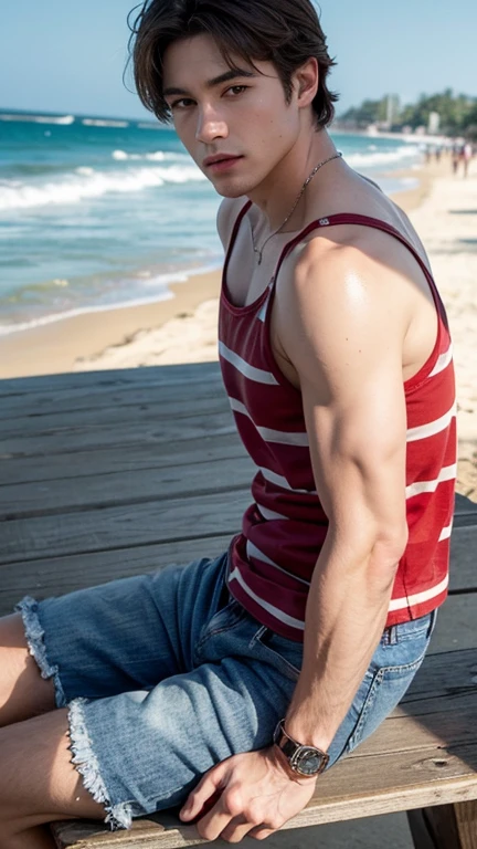 male Age 24 swimwear hawaii lifeguard smile