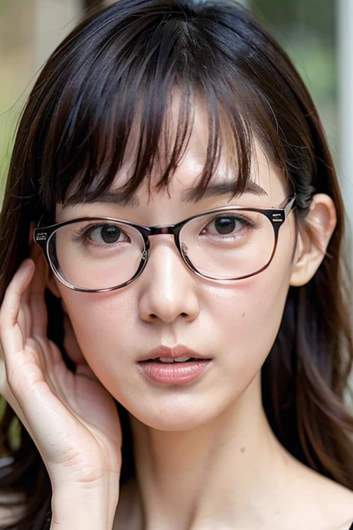 Many wrinkles, Surprised face、 wide open mouth:1.4、Best quality,masterpiece,ultra high res,photorealistic,1girl,pool,dynamic pose, leather swim wear,((Glasses:1.3))、 (((25years old:1.3)))、full body shot:1.4,very too much small eyes、Watch viewers、Very slender :1.6、Eyes are close:1.2、 Big Breasts 、
No tear bags:1.5、(((Pale skin)))、
bangs, Very slender 、((Glasses:1.3))、Very thin face、Thin Nose、Very high nose、Very very narrow eyes、Thin lips、 (long hair, Long curly hair:1.6、 thin bangs )、No cheekbones,very narrow eyes、The corners of the eyes are raised,very small face、