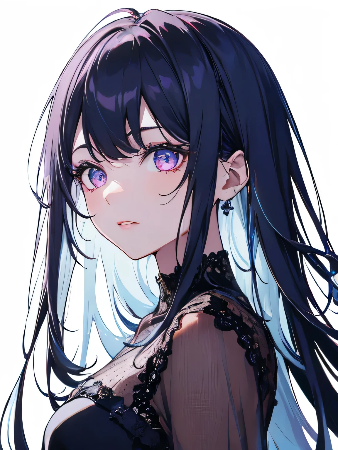 RAW photo, extremely delicate and beautiful, masterpiece, Best Quality, ultra high resolution, 16k, hyperrealistic, realistic, photorealistic, photo-realistic, ultra-detailed, detailed description, pale skin,  in her 20s, very Slim body, narrow waist, very small head, very small face, delicate facial features, ((full body)), ((big tits)), medium hair, black hair, tearful mole, earring, school_uniform,