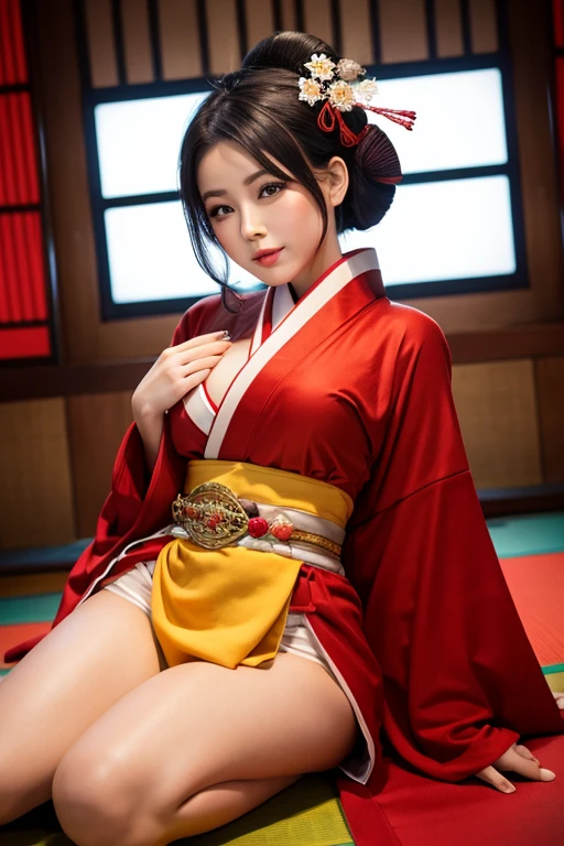 1 female,18yr old,(Showa beauty:1.8),sideface,(Leptoskeletal face,s delicate face),com rosto detalhado,(Delicate Japanese makeup), Black colored eyes,(Look into the distance),Brunette in a double top bun,),Flaming red lips,Fair smooth skin,(Best Skin Type:1.21),((Kimono with white),(Red inner collar+Red waist seal)),masterpiece1.3,((Hasselblad photograp)),avatar close up,Kneeling in the snow,Avatar photo,Snow map style),8K, physically-based renderingt,profesional lighting,Surreal photography,exquisite detailing,详细的脸,The picture is pure,perfect hand,Perfect kneeling position,Ultra-fine makeup,Ultra-fine clothing material